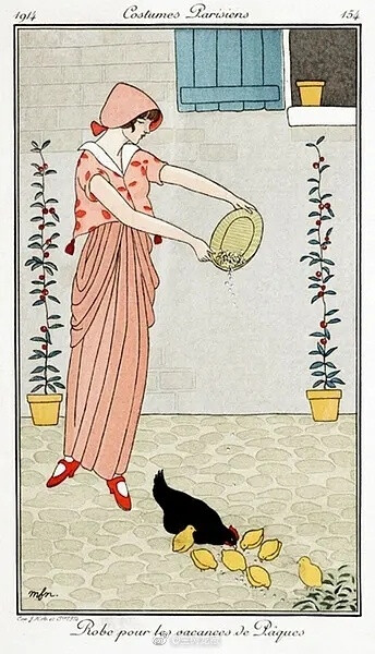 欧洲1914年出版的时尚服饰插画，原名《Le Journal des Dames et des Modes》 ​​​