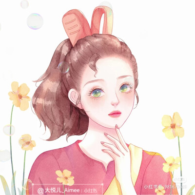 古风插画动漫可爱头像