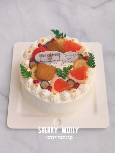 #SHERRYMolly家の下午茶# —『原味cake』给自己吃的cake～挑了简单清新柔和样子哒 小插牌的样子和内容都好有爱呀