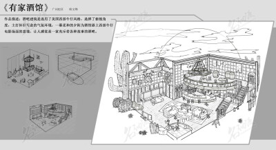 有家酒馆|原创|酒吧|建筑|三视图-场景原画作品图片素材