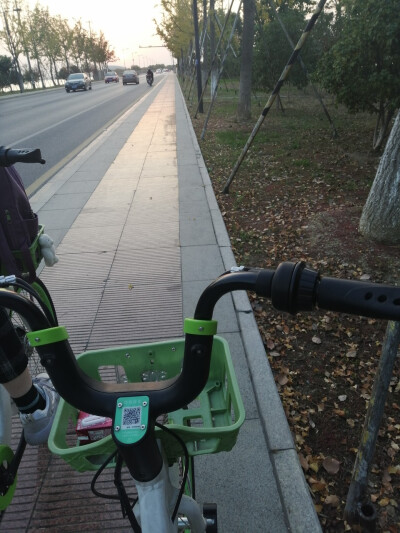 常熟.昆承湖.落日.第一次骑助力自行车