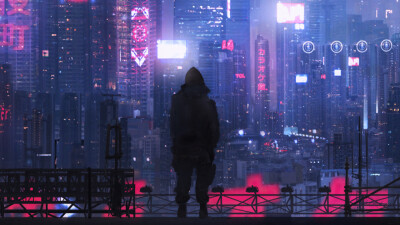 壁纸，落寞背影街景，小丑