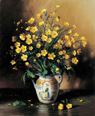 画家 Sergey A. Tutunov (1925-1999) 油画花卉