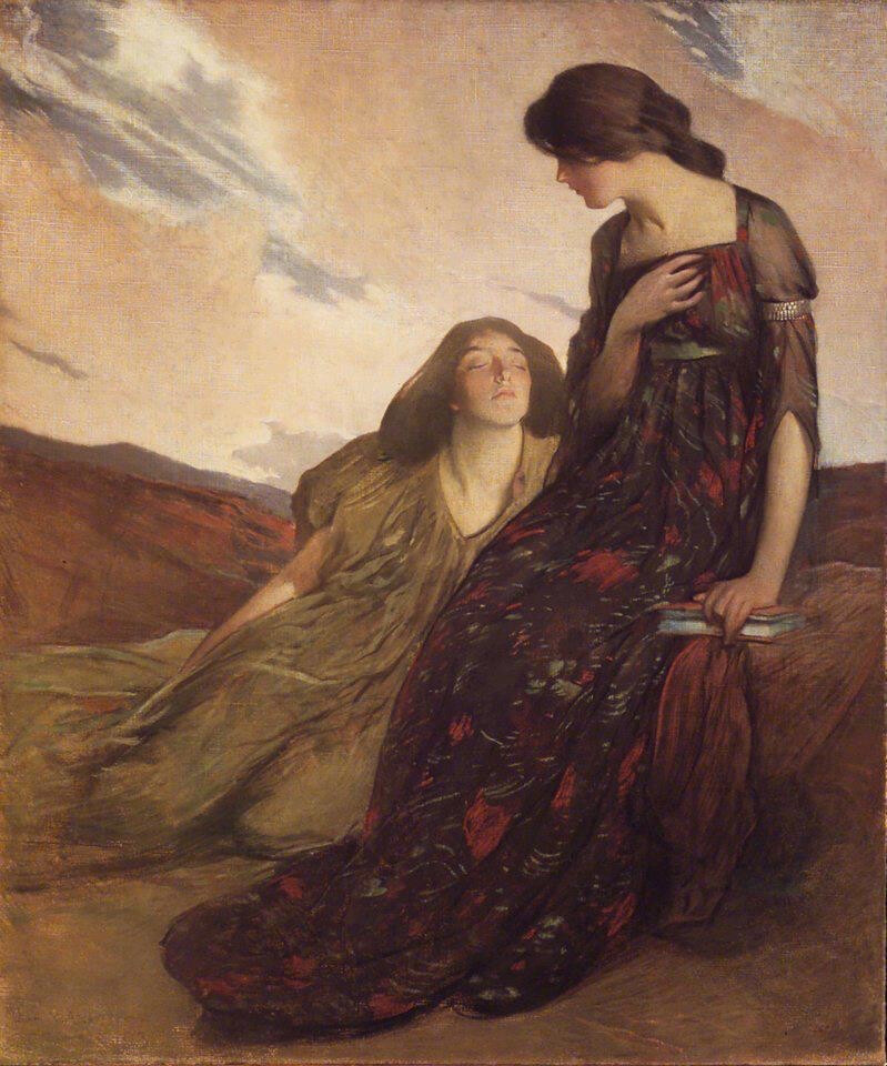 约翰·怀特·亚历山大（John White Alexander，1856-1915），以装饰性的肖像画和壁画闻名。