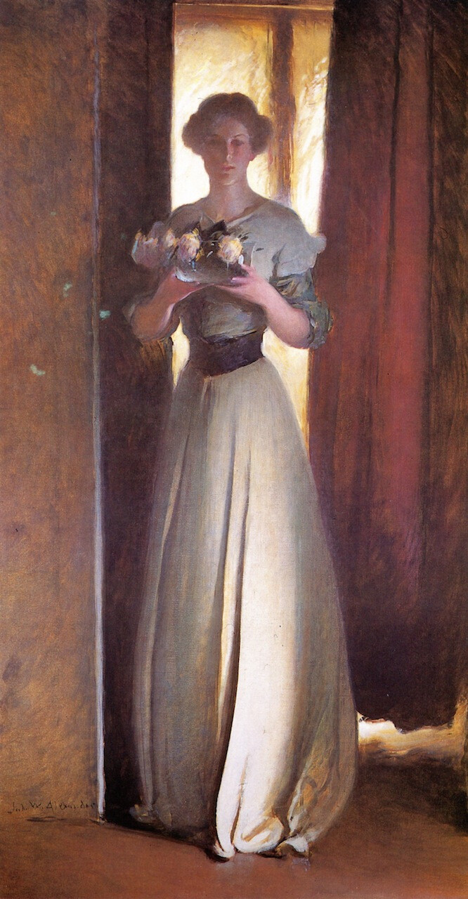 约翰·怀特·亚历山大（John White Alexander，1856-1915），以装饰性的肖像画和壁画闻名。