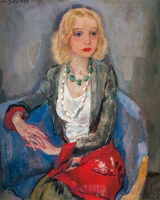 卡琳·莱登的肖像，1931年（荷兰画家Jan Sluijters作品） ​​​