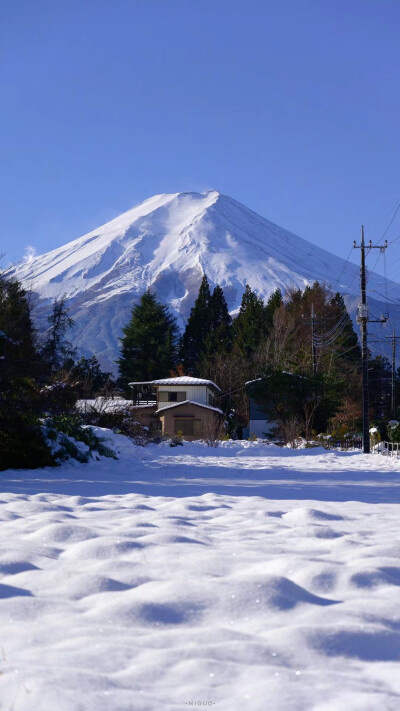 冬天的富士山