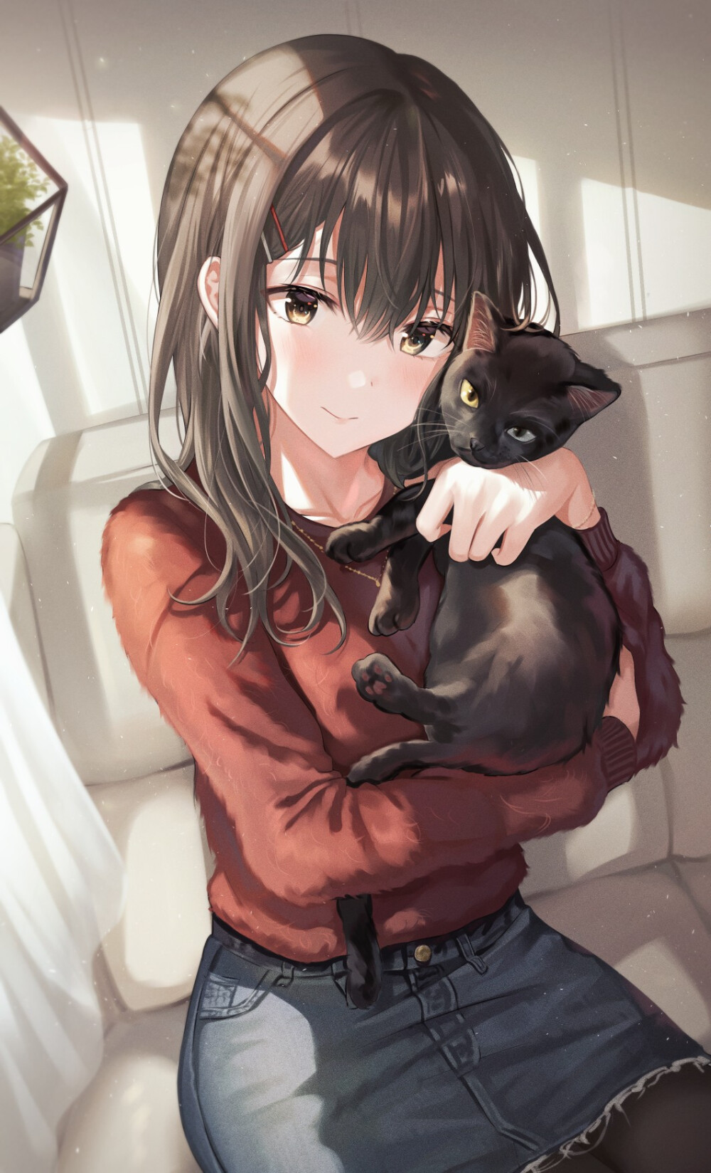 #少女与猫#
猫と女の子
画师：TOKKYU