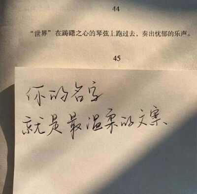 “你的名字，就是最温柔的文案”