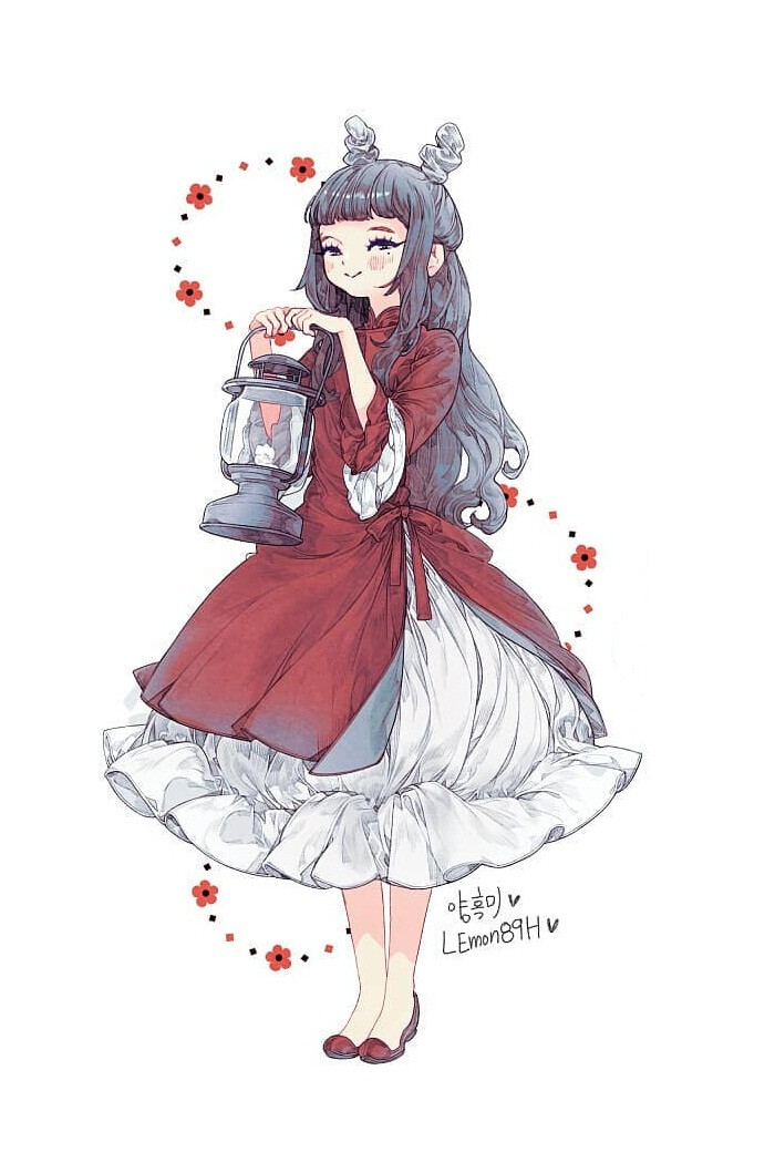 少女 插画 韩国画师lemon89h作品​​