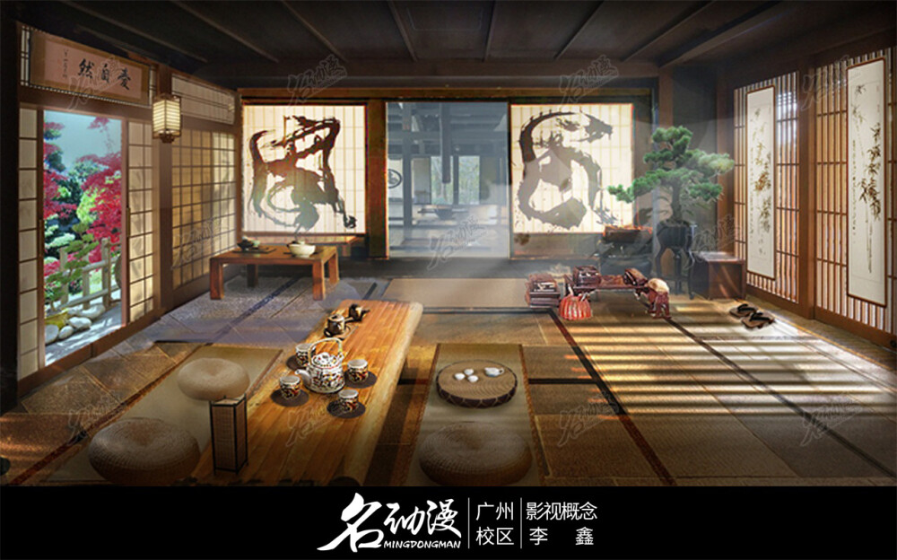 日式茶厅|原创|茶厅|场景-影视概念作品图片素材