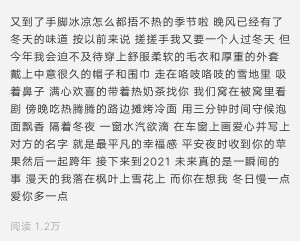 ：去年的人和事我搁下了 今年春天遇见的人也有了结果 明年一定好好过日子 可我还是想让今年的人出现在明年 