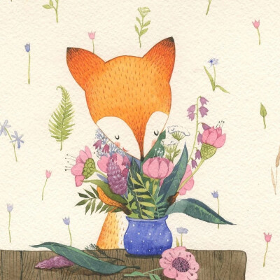 水彩 动物 狐狸