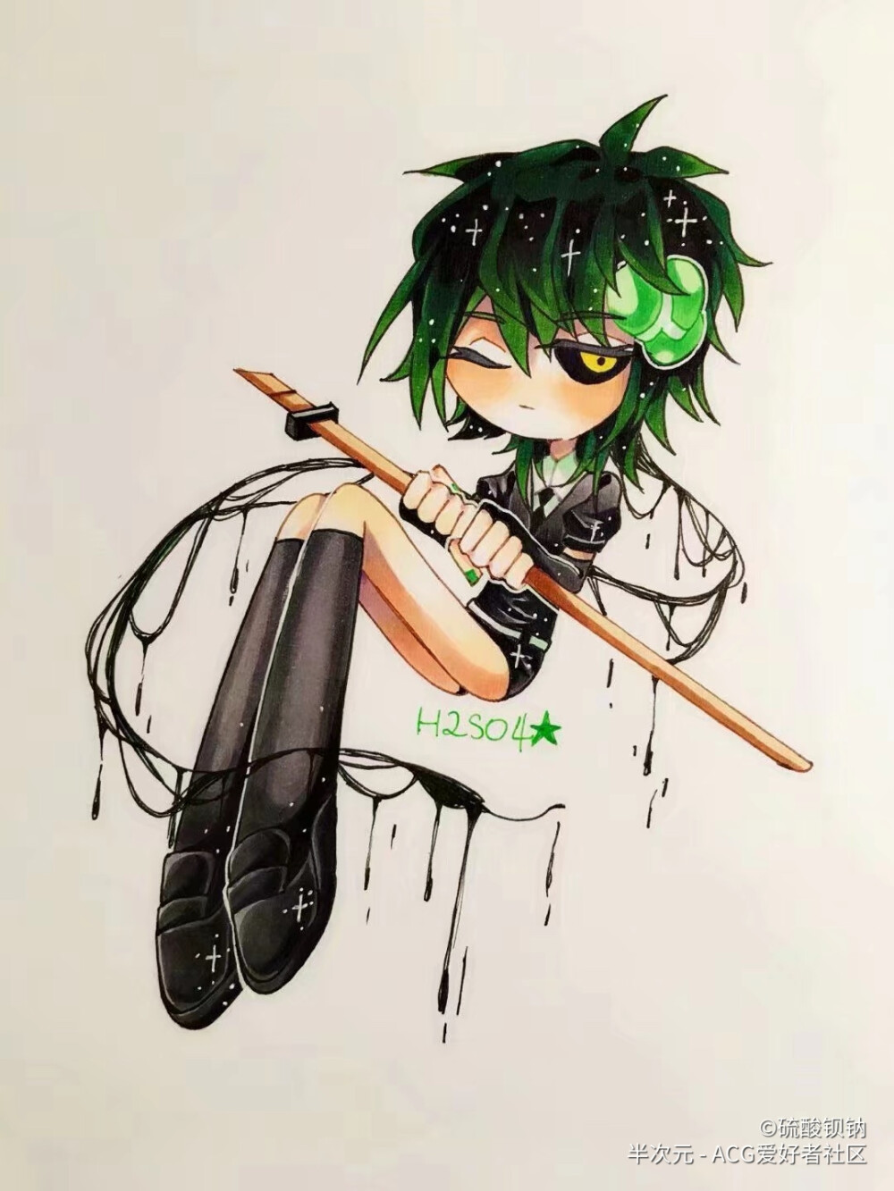 马克笔动漫少女头像