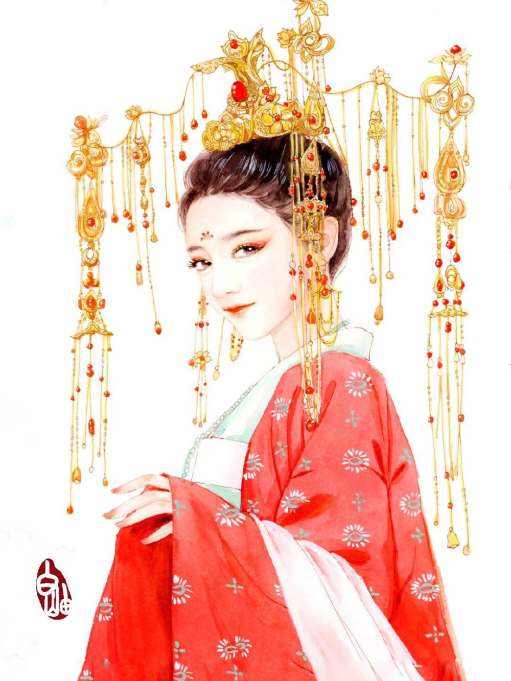 芙蓉不及美人妆，水殿风来珠翠香。 ???
画师：_白岫