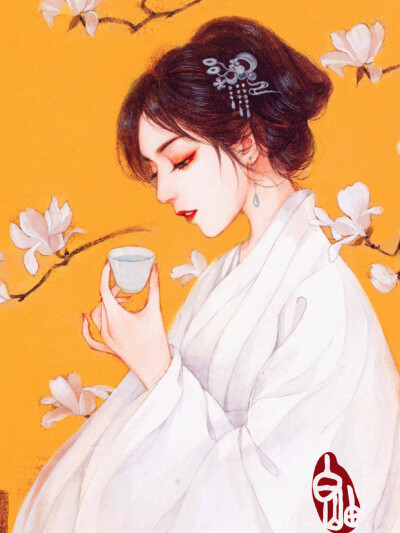 芙蓉不及美人妆，水殿风来珠翠香。 ​​​
画师：_白岫