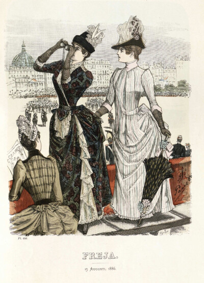 1886-87 Freja illustrerad skandinavisk modetidning ​​​