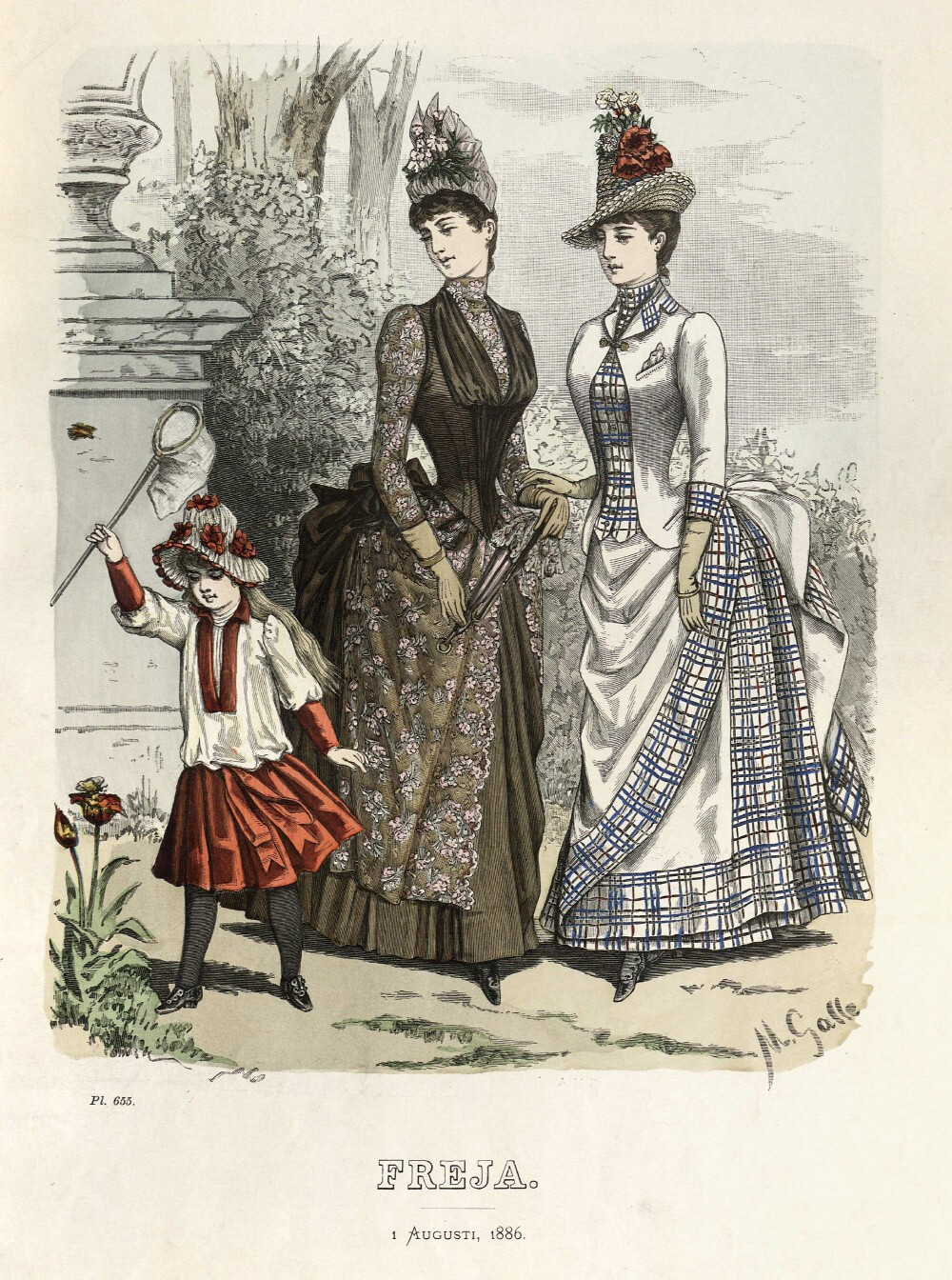 1886-87 Freja illustrerad skandinavisk modetidning ​​​