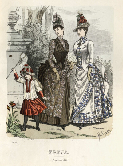 1886-87 Freja illustrerad skandinavisk modetidning ​​​