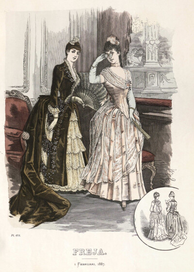 1886-87 Freja illustrerad skandinavisk modetidning ​​​