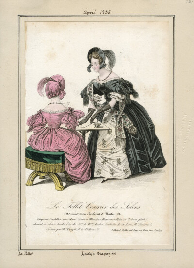  1835-36 Le Follet Courrier des Salons; Lady's Magazine ​​​