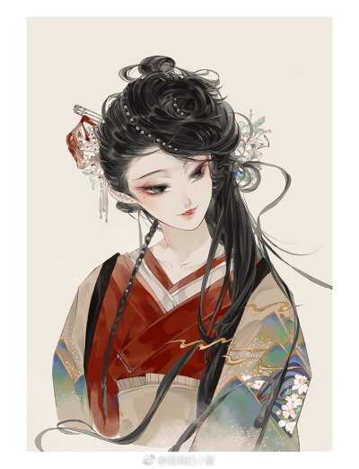 一组古风人物插画作品，太美了
插画师 |画画的小夏 ​