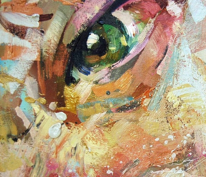 从混乱的颜色中提取出的眼睛 Andrew Salgado's Intense Eye Painti