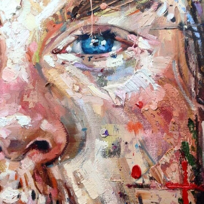 从混乱的颜色中提取出的眼睛 Andrew Salgado's Intense Eye Painti