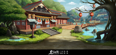 日式小码头|原创|建筑|日系-场景原画作品图片素材