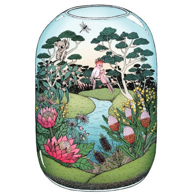 瓶子里的小世界，来自插画师 Annie Davidson