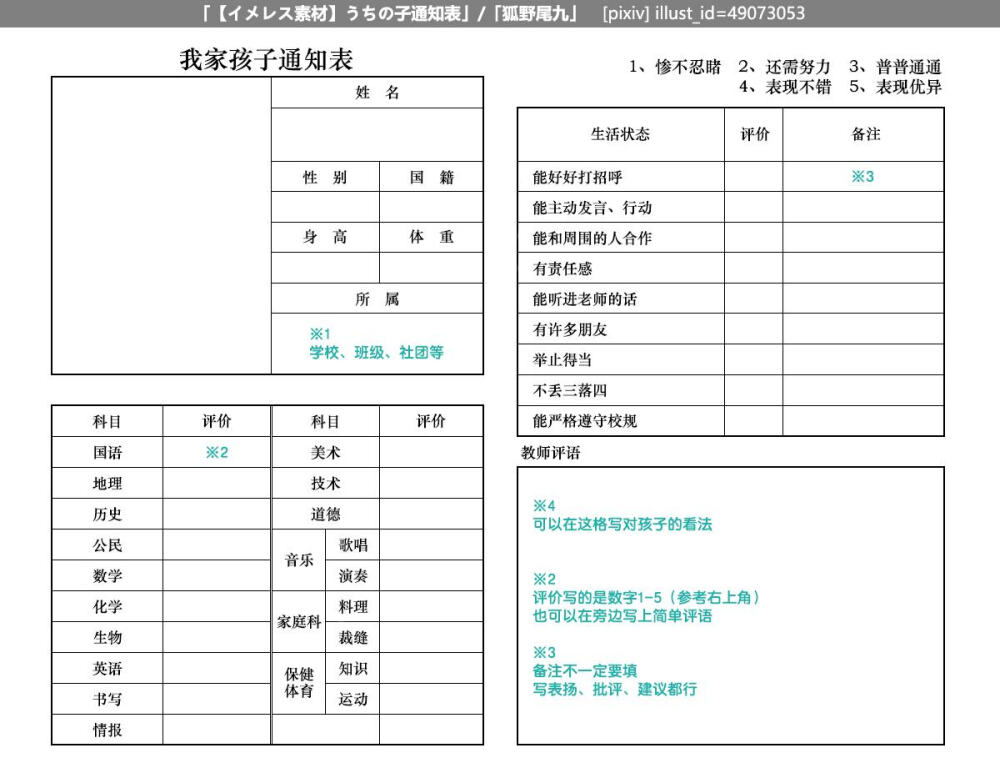 cp问卷模板