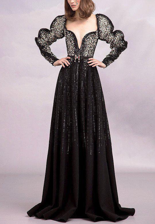 黎巴嫩Hussein Bazaza ‘Amal’ Fall 2019 Haute Couture Collection，刺绣和钉珠很独特，喜欢这个设计师的高定，辨识度极高。