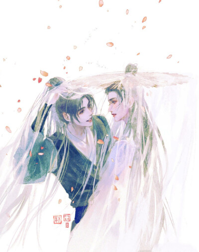 画师wb：沾花惹草木