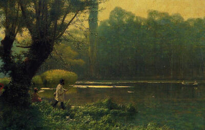 Summer Afternoon on a Lake, c.1895 by Jean-Léon Gérôme (French, 1824–1904) ​​