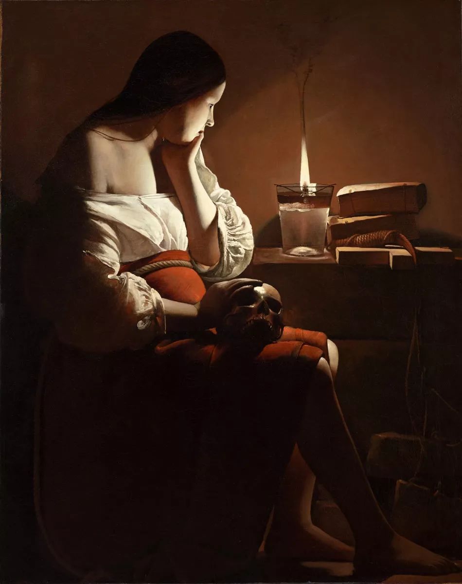 乔治 • 拉图尔《油灯前的抹大拉》The Magdalen with the Smoking FlameGeorges de la Tour1635