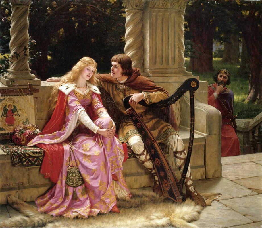 埃德蒙·布莱尔·莱顿
Edmund Blair Leighton（1853–1922）
英国维多利亚时代重要的画家，他的作品大多数表现得是摄政时代以及中世纪精美绝伦的骑士题材。
服饰之类的质感和细节真是太厉害了。