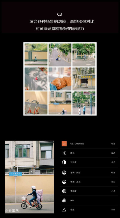 分享常用的9款VSCO滤镜
▫️静物 | 街拍 | 探店 | 花植 | 日常
cr@羽里来 ​