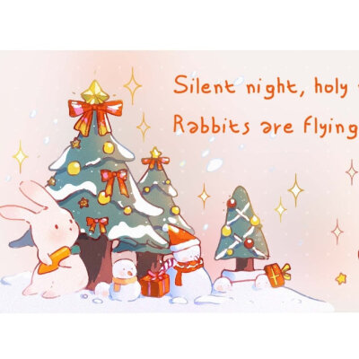 「Rabbit's Christmas」圣诞插画
©毛毛绿_