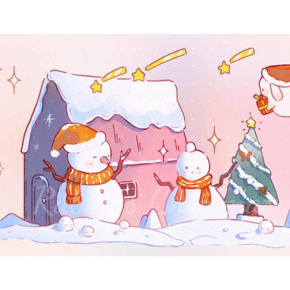 「Rabbit's Christmas」圣诞插画
©毛毛绿_