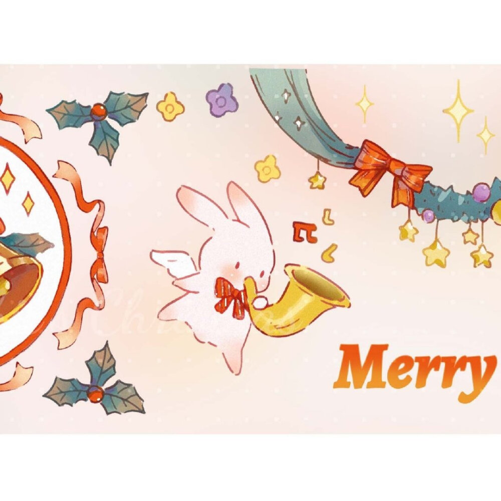 「Rabbit's Christmas」圣诞插画
©毛毛绿_