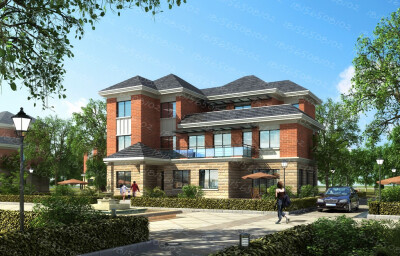 室外设计，别墅透视外立面