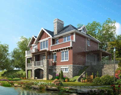 室外设计，别墅透视外立面