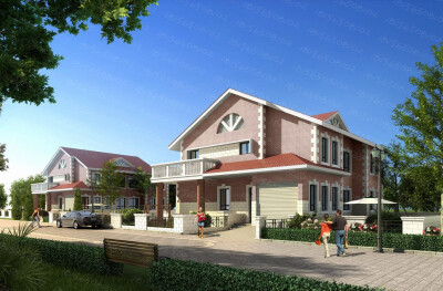 室外设计，别墅透视外立面