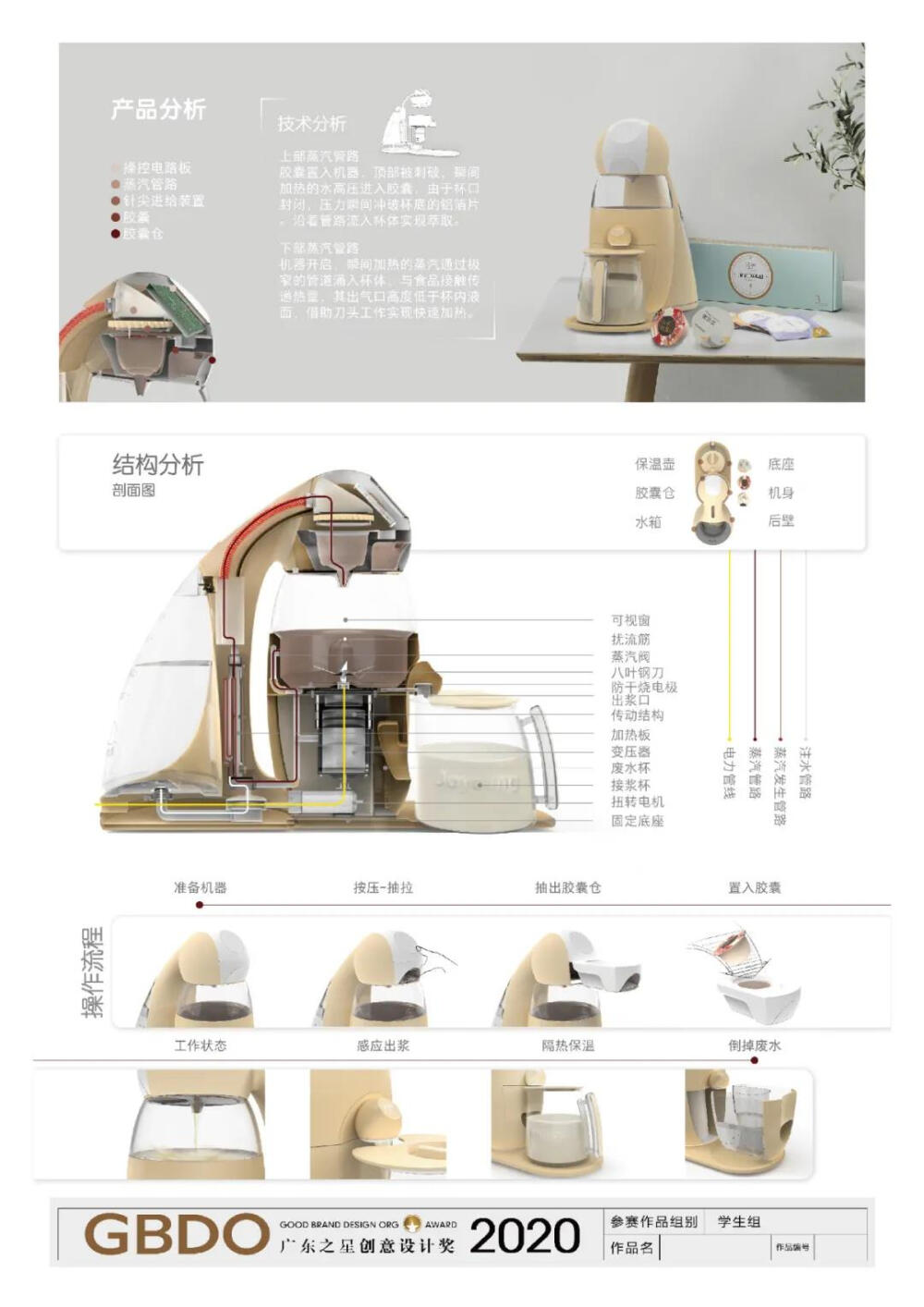 ARC K20家用免洗胶囊破壁豆浆机