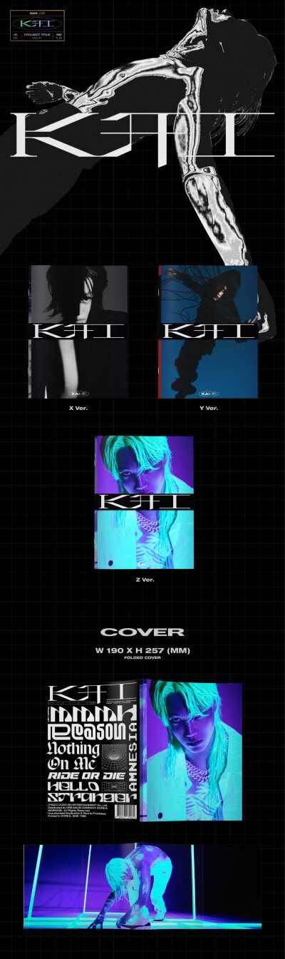 201119 KAI 카이 The 1st Mini Album [KAI (开)] exo 金钟仁 solo专辑预告 专辑配置 x.ver y.ver z.ver flipbook.ver