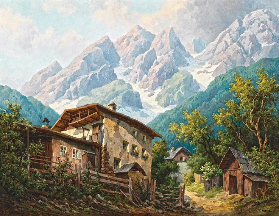 油畫 ：Karl Flieher