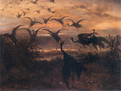 [cp]Cranes, 1871 by Józef Marian Chełmoński (Polish, 1849–1914) ​​​[/cp]