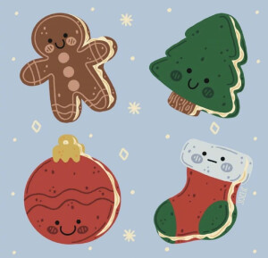 圣诞主题小插画ins:siseliestudio