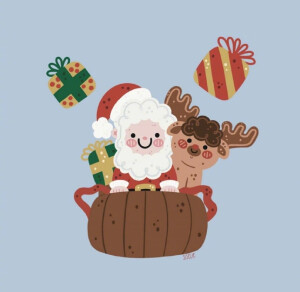 圣诞主题小插画ins:siseliestudio