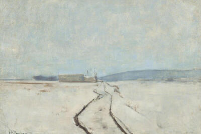 19世纪的迷蒙雪日。作者：John Henry Twachtman ?